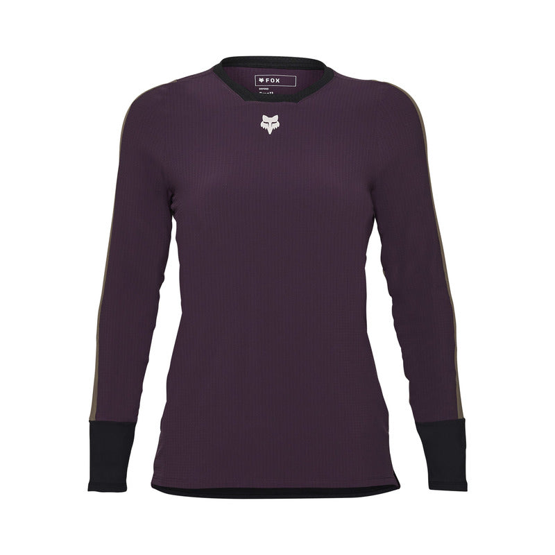 Fox Lady Defend Thermal Dark Purple Long Sleeve Cycling Jersey | RideHub