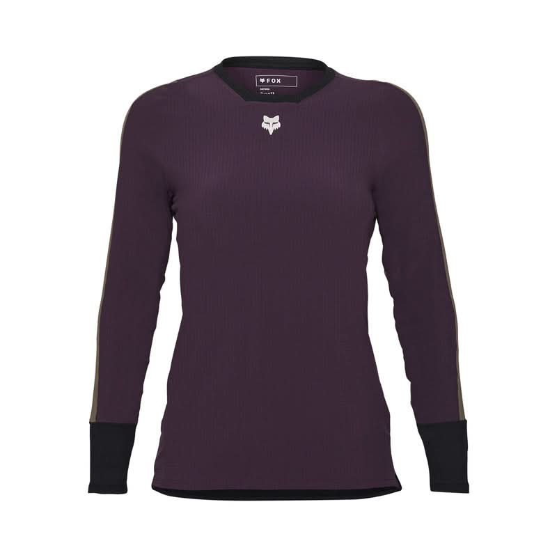 Fox Lady Defend Thermal Dark Purple Long Sleeve Cycling Jersey | RideHub