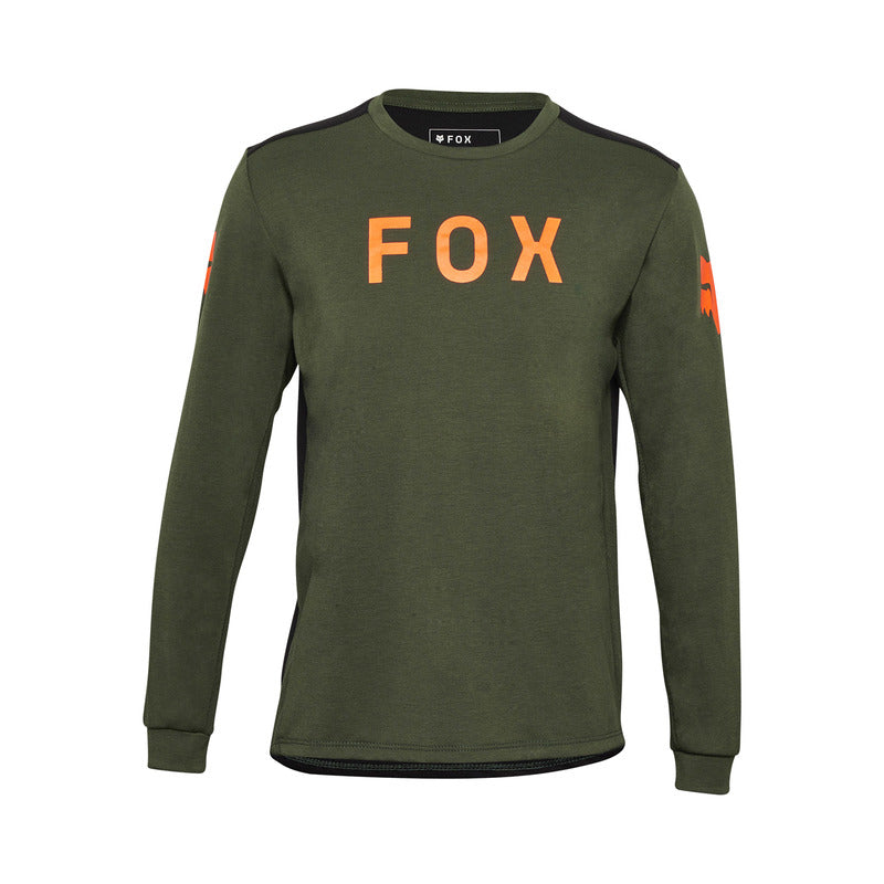 Fox Junior Ranger Aviation Dark Sage Long Sleeve Cycling Jersey | RideHub