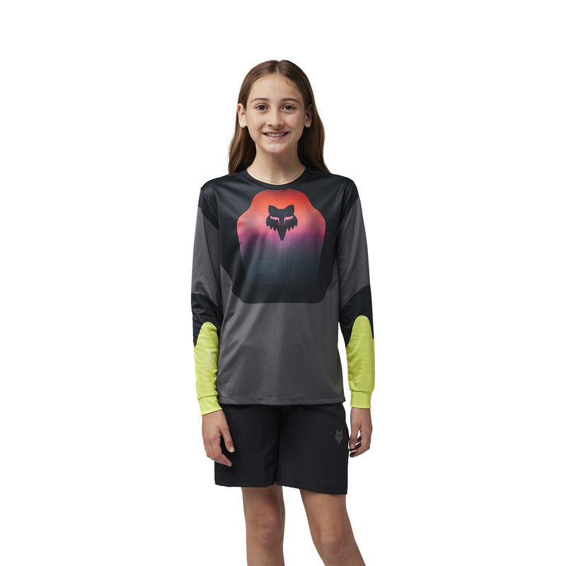 Fox Junior Ranger Revise Long Sleeve Cycling Jersey Black/Pink | RideHub