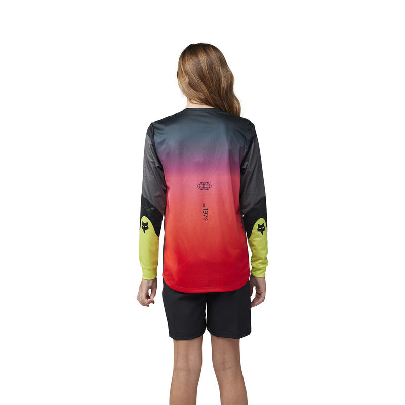 Fox Junior Ranger Revise Long Sleeve Cycling Jersey Black/Pink | RideHub
