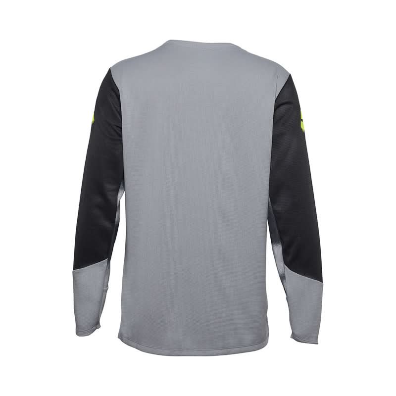Fox Junior Defend Taunt Steel Grey Long Sleeve Cycling Jersey | RideHub