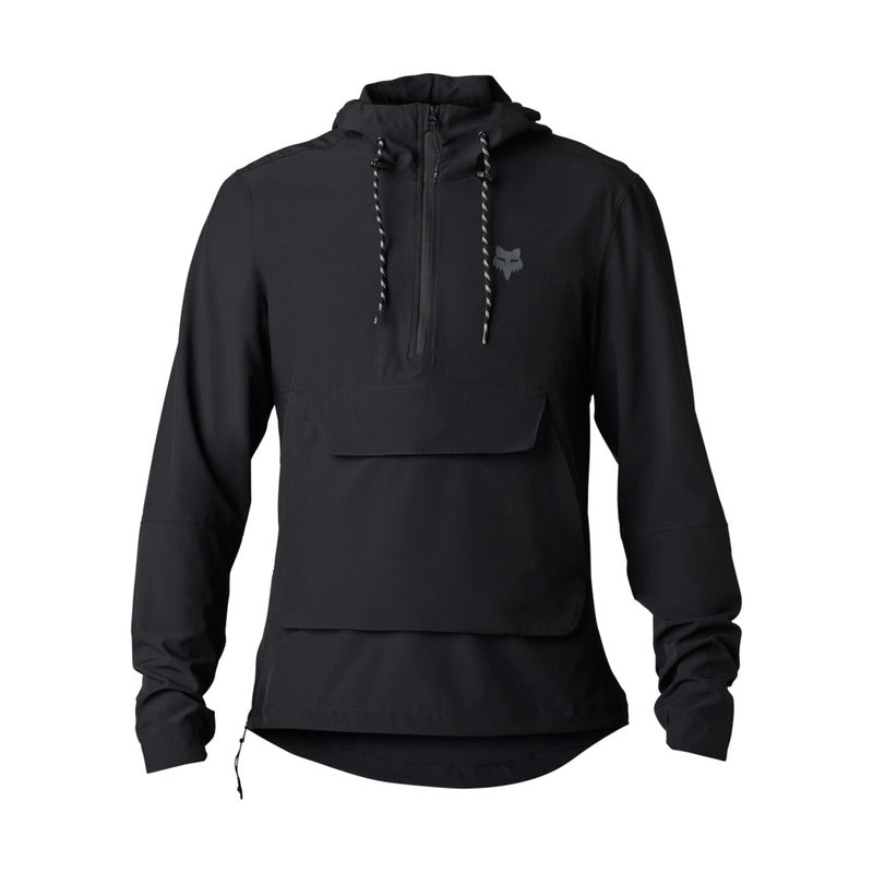Fox Ranger Wind Pullover Black Cycling Hoodie