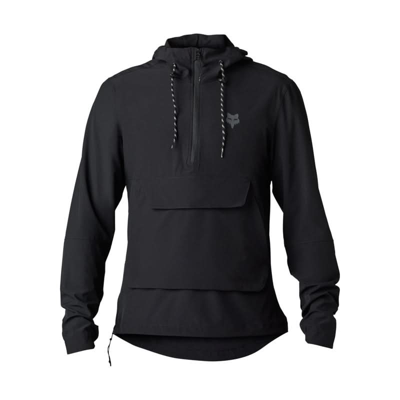 Fox Ranger Wind Pullover Black Cycling Hoodie
