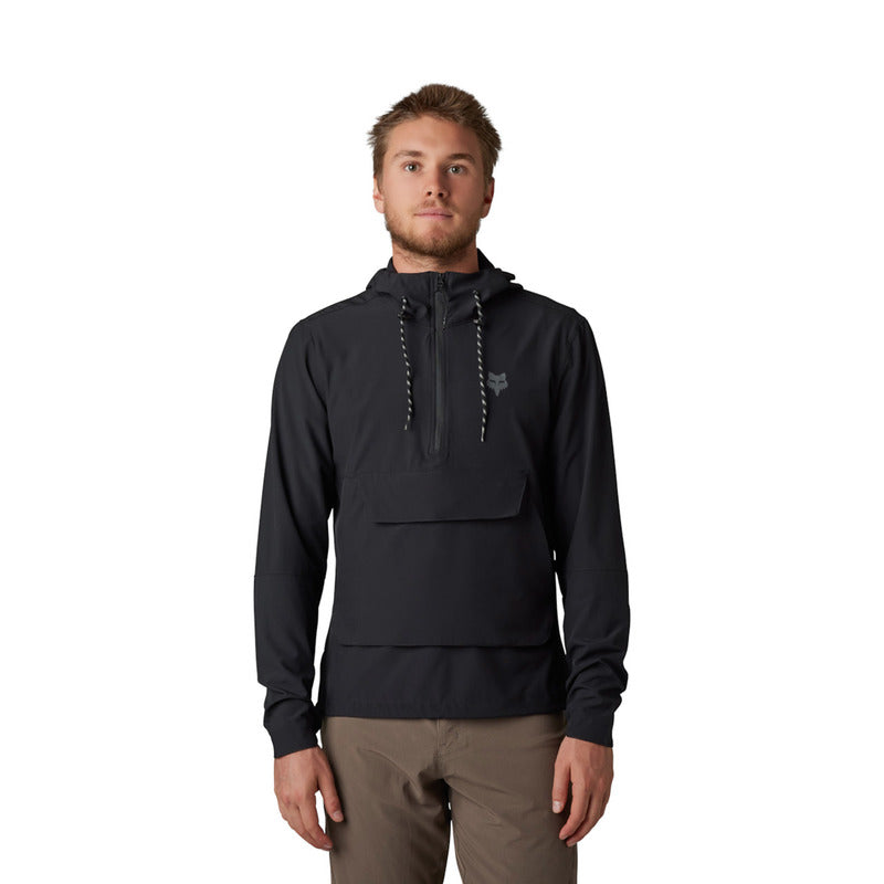 Fox Ranger Wind Pullover Black Cycling Hoodie