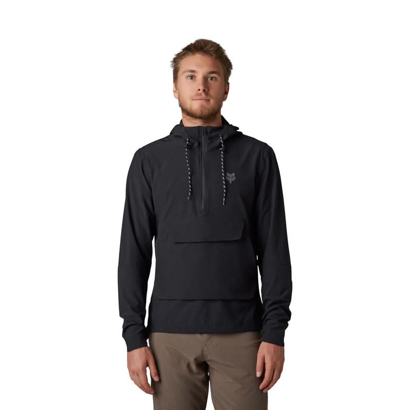 Fox Ranger Wind Pullover Black Cycling Hoodie