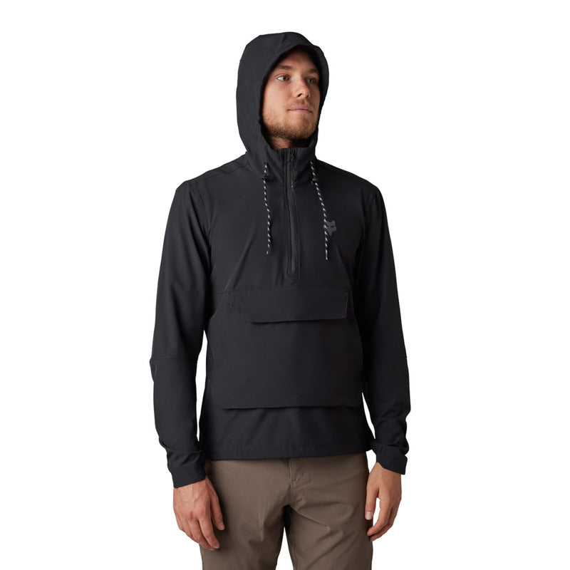 Fox Ranger Wind Pullover Black Cycling Hoodie