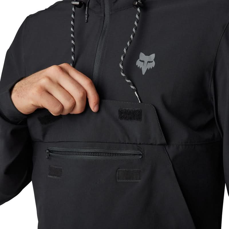 Fox Ranger Wind Pullover Black Cycling Hoodie