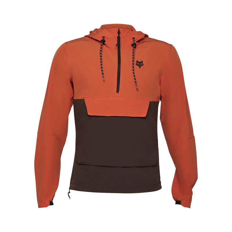 Fox Ranger Wind Pullover Atomic Orange Cycling Hoodie