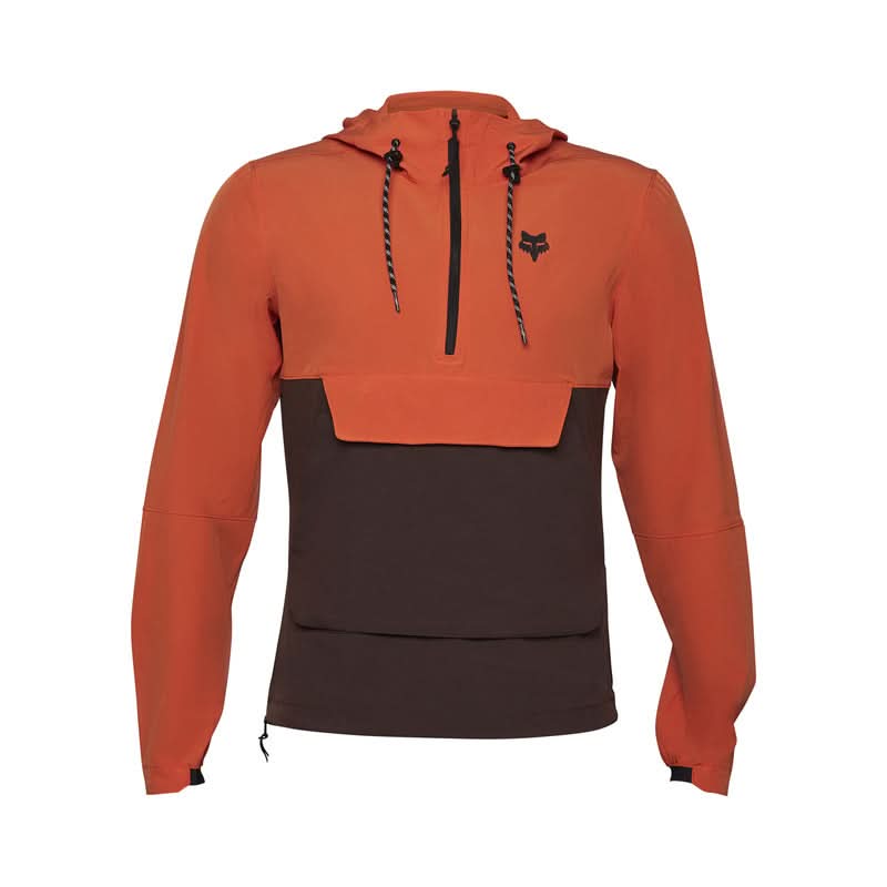 Fox Ranger Wind Pullover Atomic Orange Cycling Hoodie