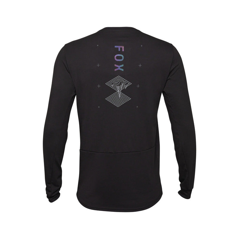 Fox Ranger Dr Md Lunar Black Long Sleeve Cycling Jersey | RideHub