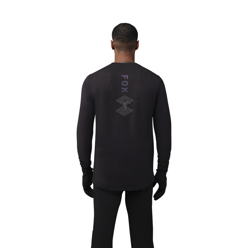 Fox Ranger Dr Md Lunar Black Long Sleeve Cycling Jersey | RideHub