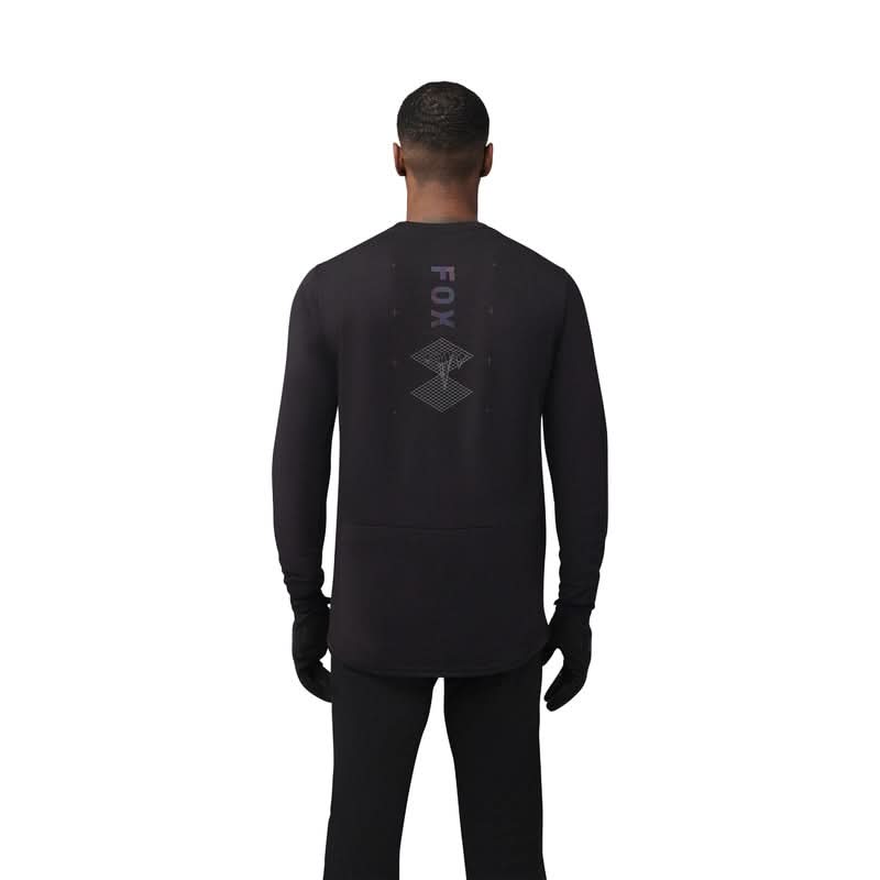 Fox Ranger Dr Md Lunar Black Long Sleeve Cycling Jersey | RideHub