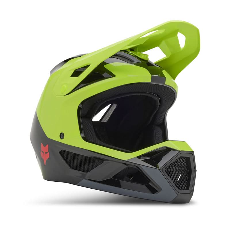 Fox Junior Rampage Barge Fluo Yellow Bike Helmet
