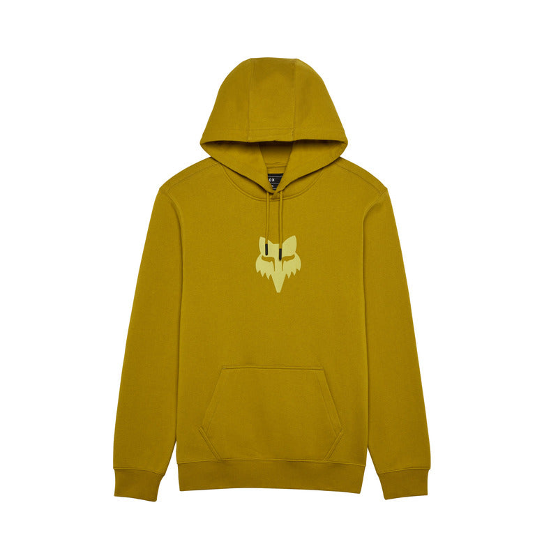 Fox Head Fleece Hoodie in Mustard