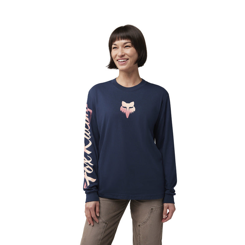 Fox Lady Scripted LS Tee Midnight Long Sleeve T-Shirt | RideHub Product description: Fox Lady Scripted LS Tee Midnight