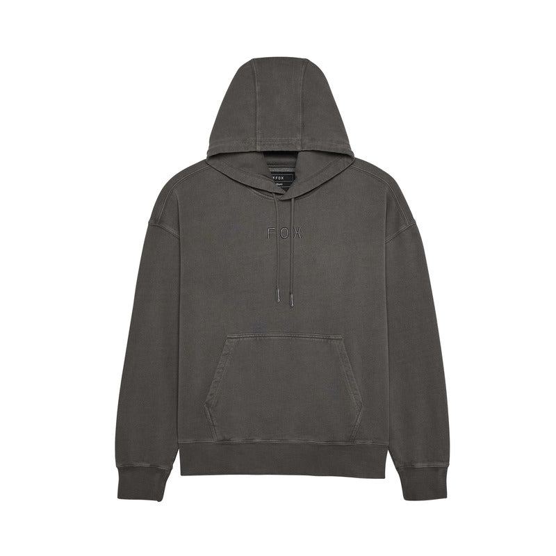 Fox Wordmark Oversized Fleece Hoodie in Pewter