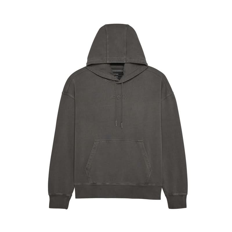 Fox Wordmark Oversized Fleece Hoodie in Pewter