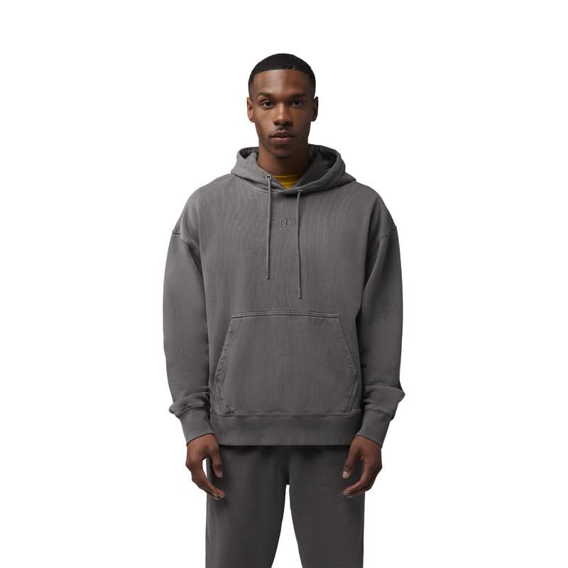 Fox Wordmark Oversized Fleece Hoodie in Pewter