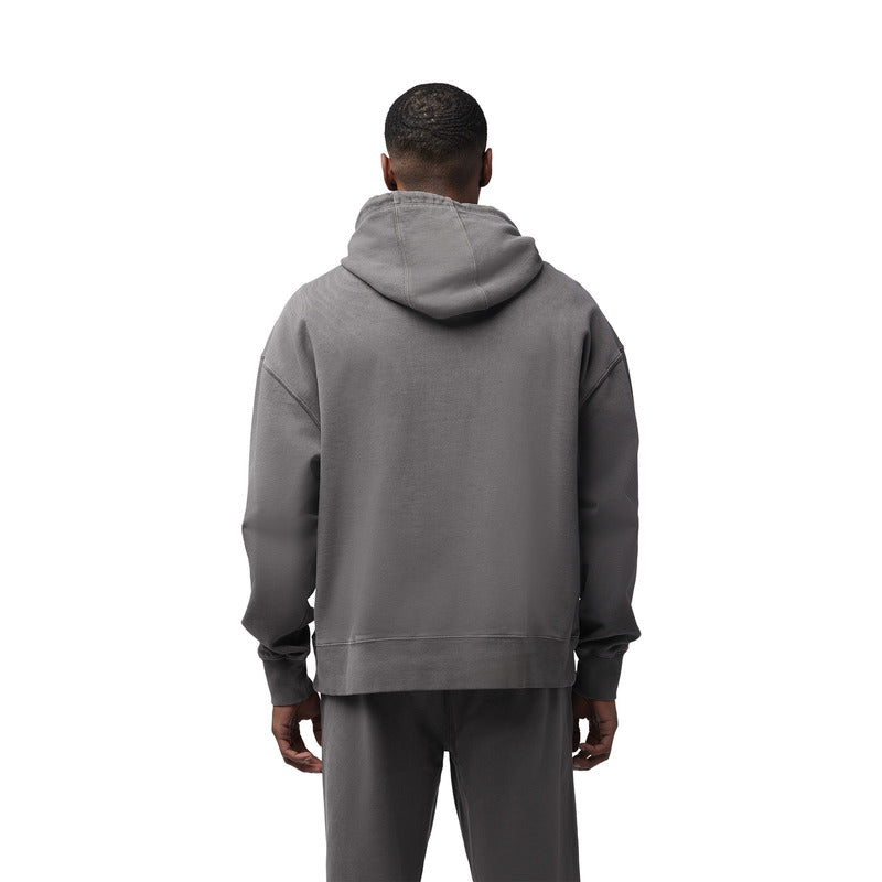 Fox Wordmark Oversized Fleece Hoodie in Pewter