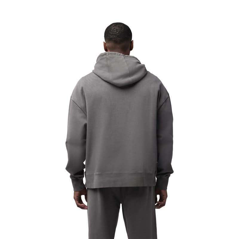 Fox Wordmark Oversized Fleece Hoodie in Pewter