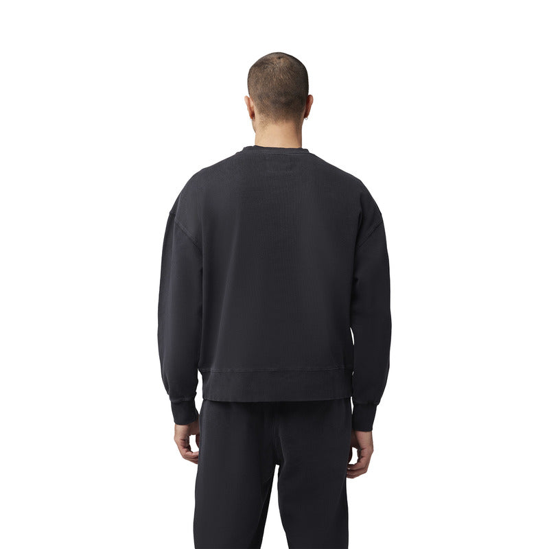 Fox Wordmark Oversized Fleece Crew Black