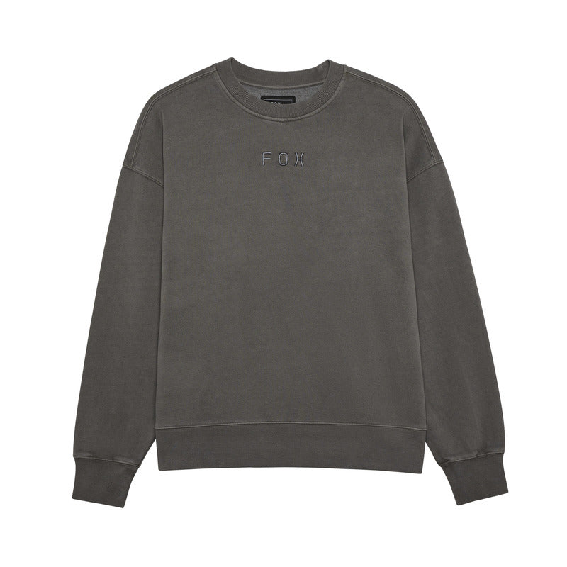Fox Wordmark Oversized Fleece Crew Pewter Sweatshirt
