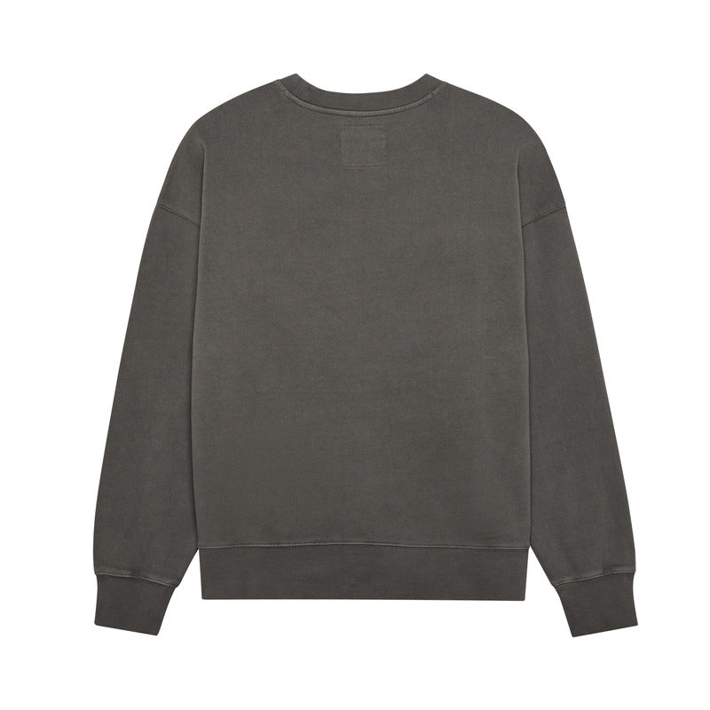 Fox Wordmark Oversized Fleece Crew Pewter Sweatshirt