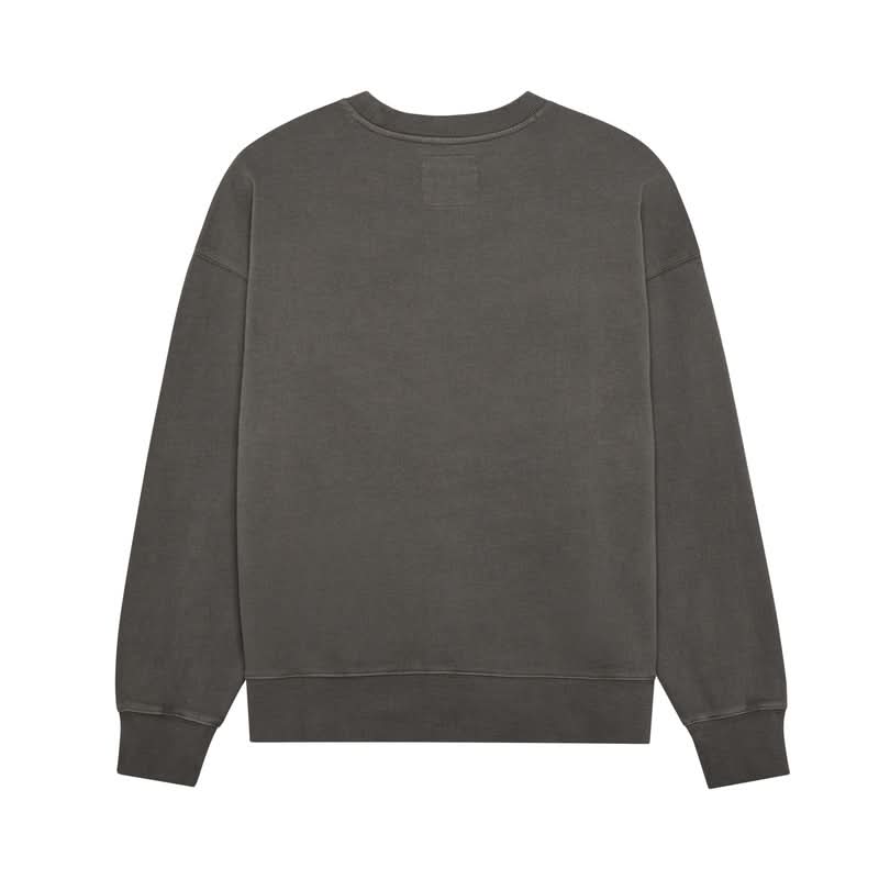 Fox Wordmark Oversized Fleece Crew Pewter Sweatshirt