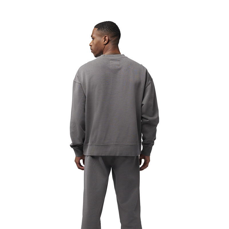 Fox Wordmark Oversized Fleece Crew Pewter Sweatshirt