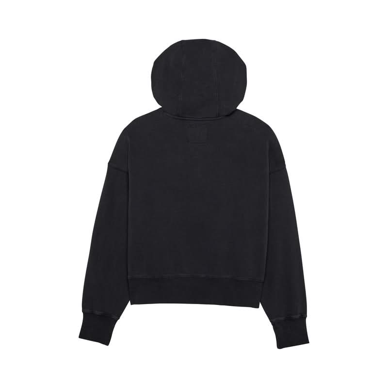 Fox Lady Wordmark Oversized Fleece Po Black Hoodie