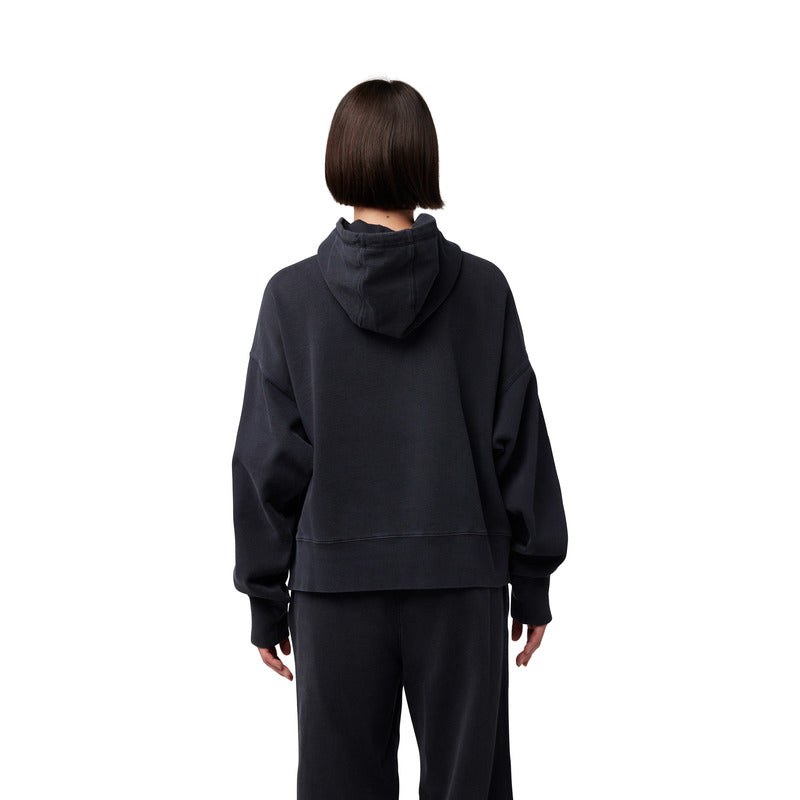 Fox Lady Wordmark Oversized Fleece Po Black Hoodie
