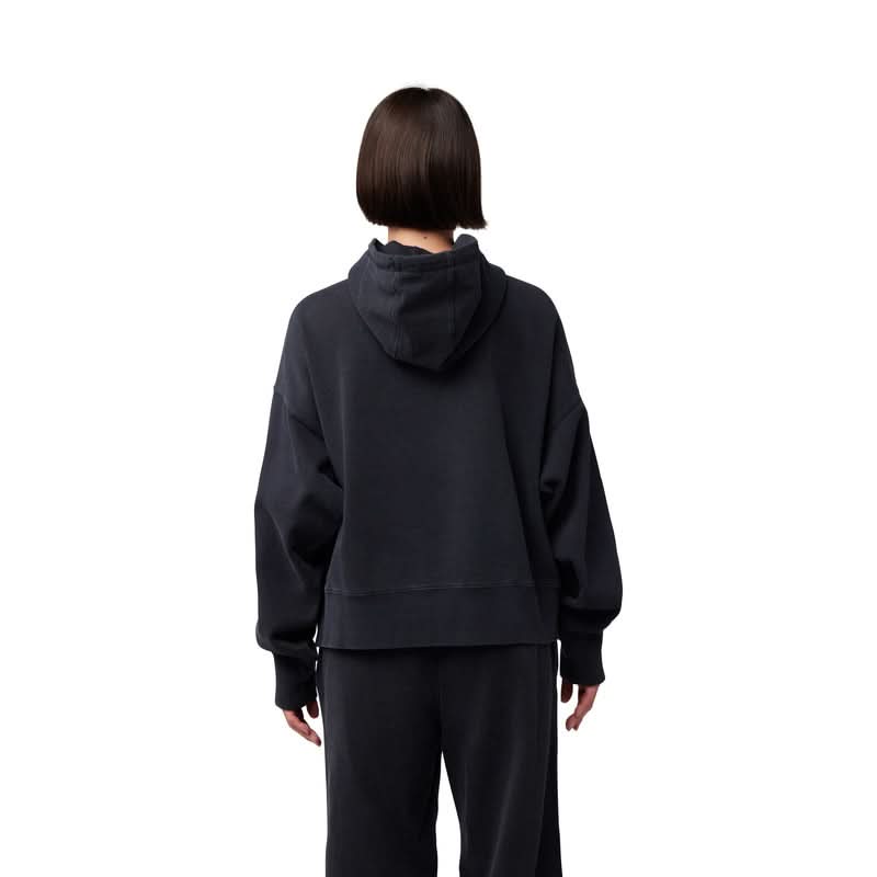 Fox Lady Wordmark Oversized Fleece Po Black Hoodie
