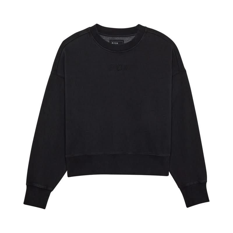 Fox Lady Wordmark Oversized Fleece Crew Black
