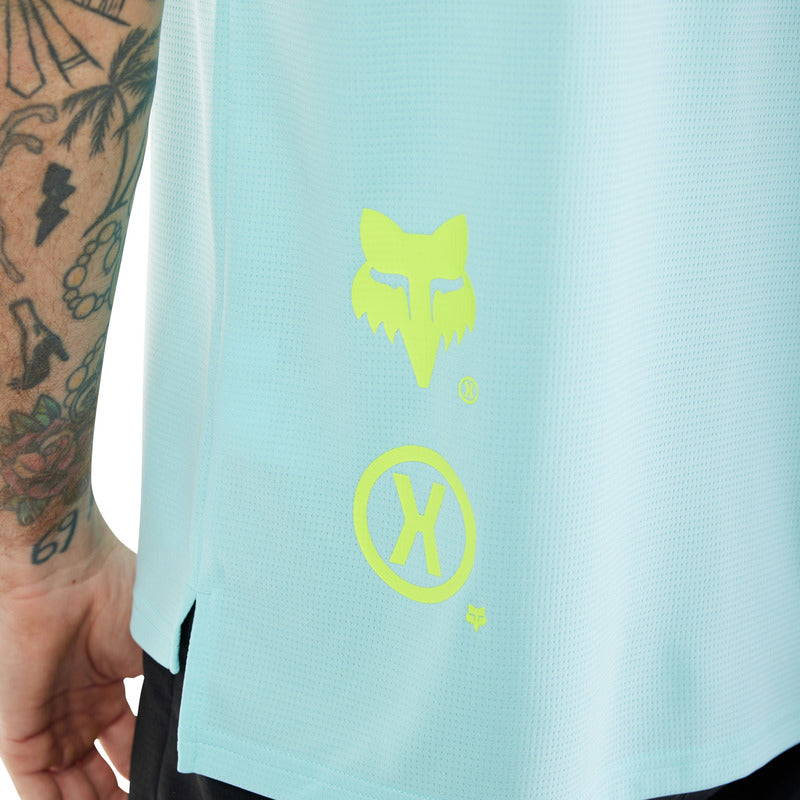 Fox Defend Light Blue Cycling Jersey | RideHub