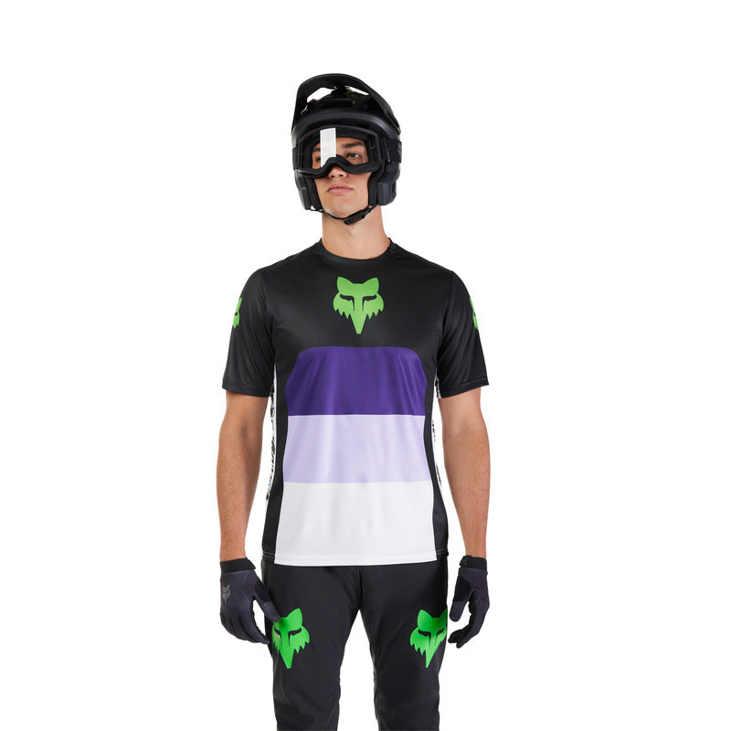 Fox Ranger Grid Black Cycling Jersey | RideHub