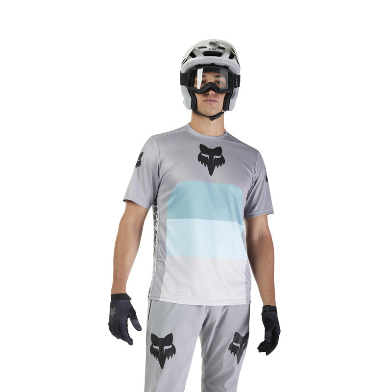 Fox Ranger Grid Steel Grey Cycling Jersey | RideHub