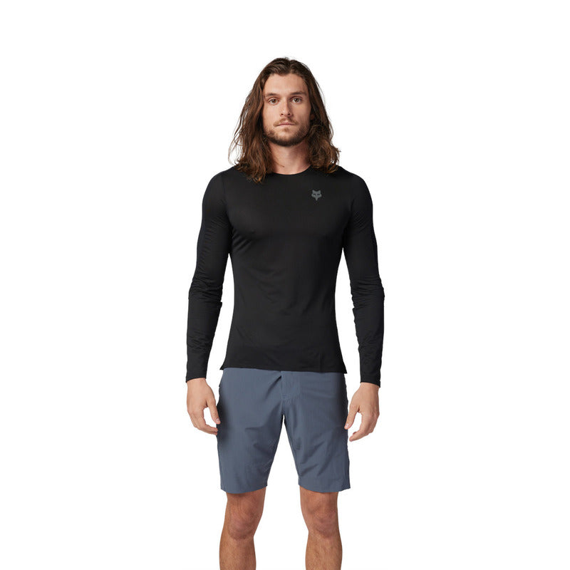 Fox Ascent Black Long Sleeve Cycling Jersey | RideHub