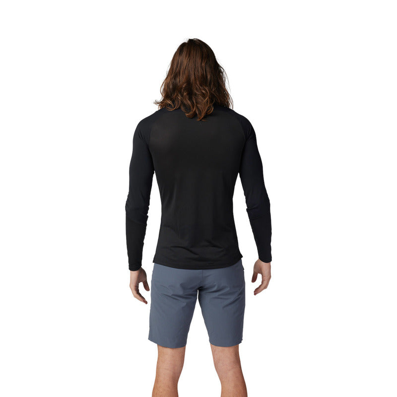 Fox Ascent Black Long Sleeve Cycling Jersey | RideHub