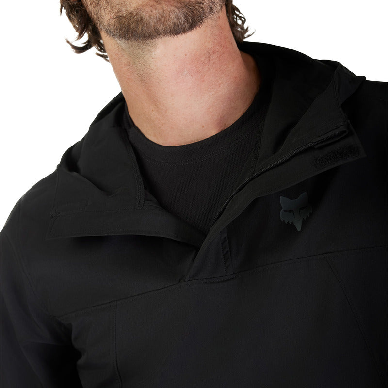 Foxranger Wind Pullover Black Cycling Hoodie