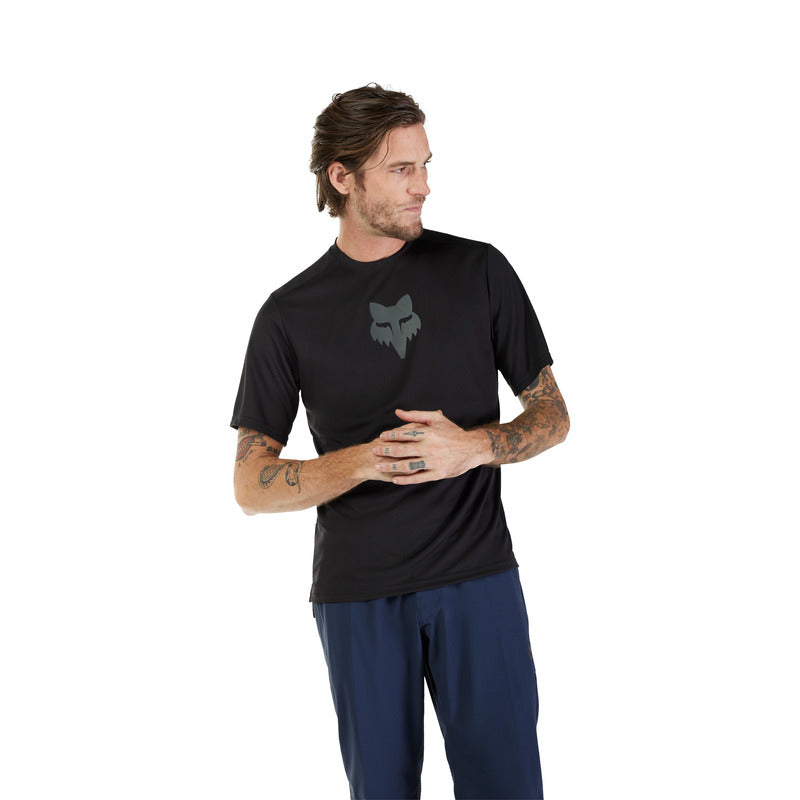 Fox Ranger Fox Head Black Cycling Jersey | RideHub