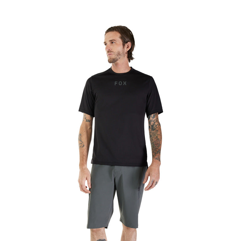 Fox Ranger Wordmark Black Cycling Jersey | RideHub
