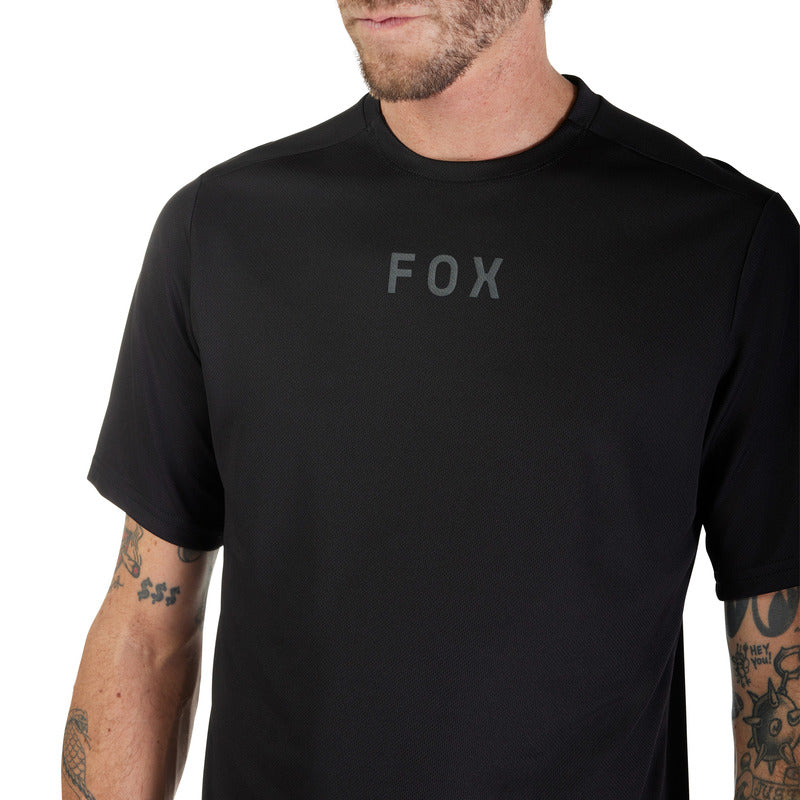 Fox Ranger Wordmark Black Cycling Jersey | RideHub