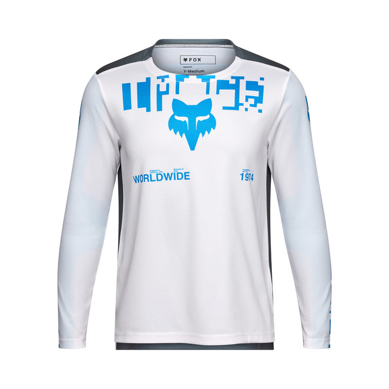 Fox Junior Ranger LS Jersey Digi Image White Long Sleeve Cycling Jersey | RideHub