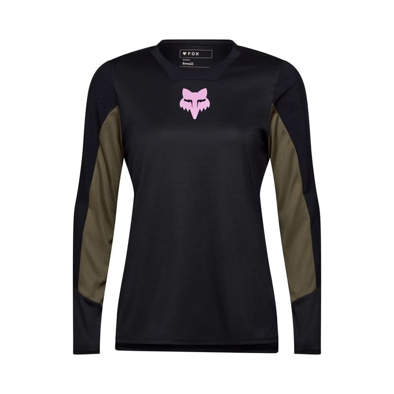 Fox W Defend Ls Jersey Park Black Long Sleeve Cycling Jersey | RideHub