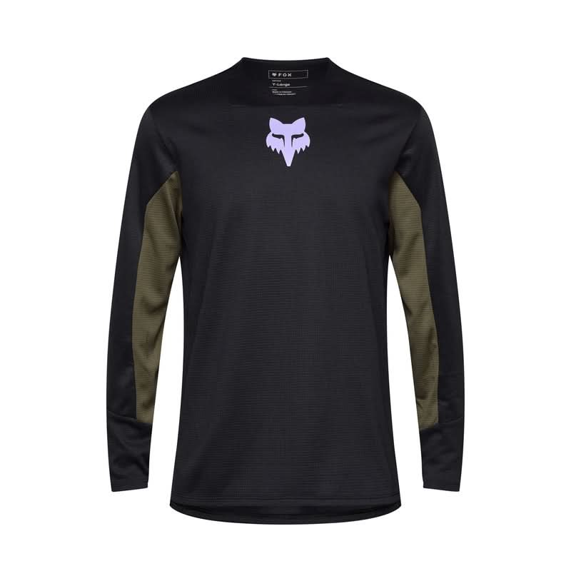 Fox Junior Defend LS Jersey Park Black Long Sleeve Cycling Jersey | RideHub