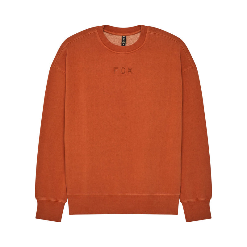 Fox Wordmark Oversized Fleece Crew Cognac Sweatshirt