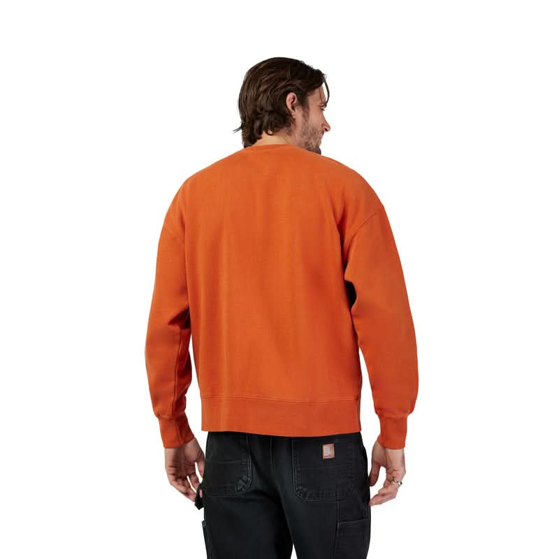 Fox Wordmark Oversized Fleece Crew Cognac Sweatshirt