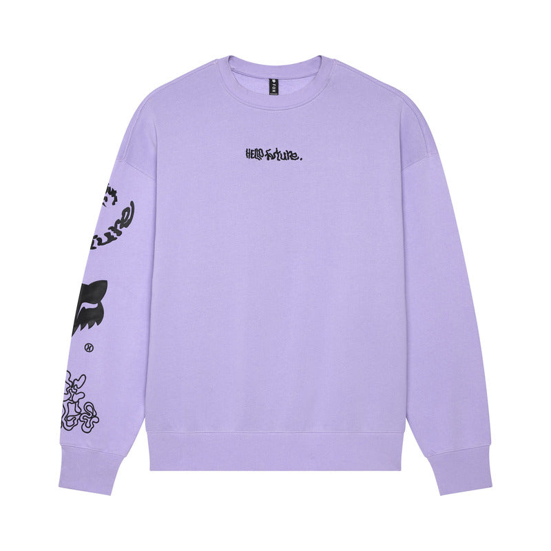 Fox Hello Future Oversized Crew Lilac Sweatshirt