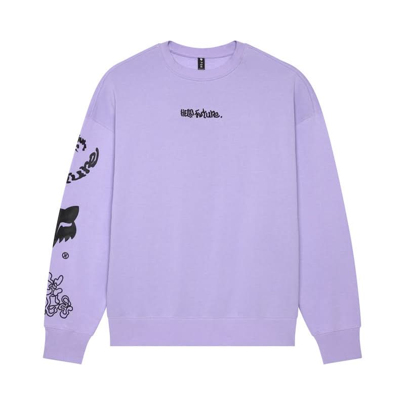 Fox Hello Future Oversized Crew Lilac Sweatshirt